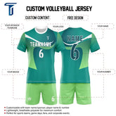 Custom Green Aurora Men's Volleyball Jersey Set